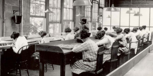 Vintage photo of radium girls